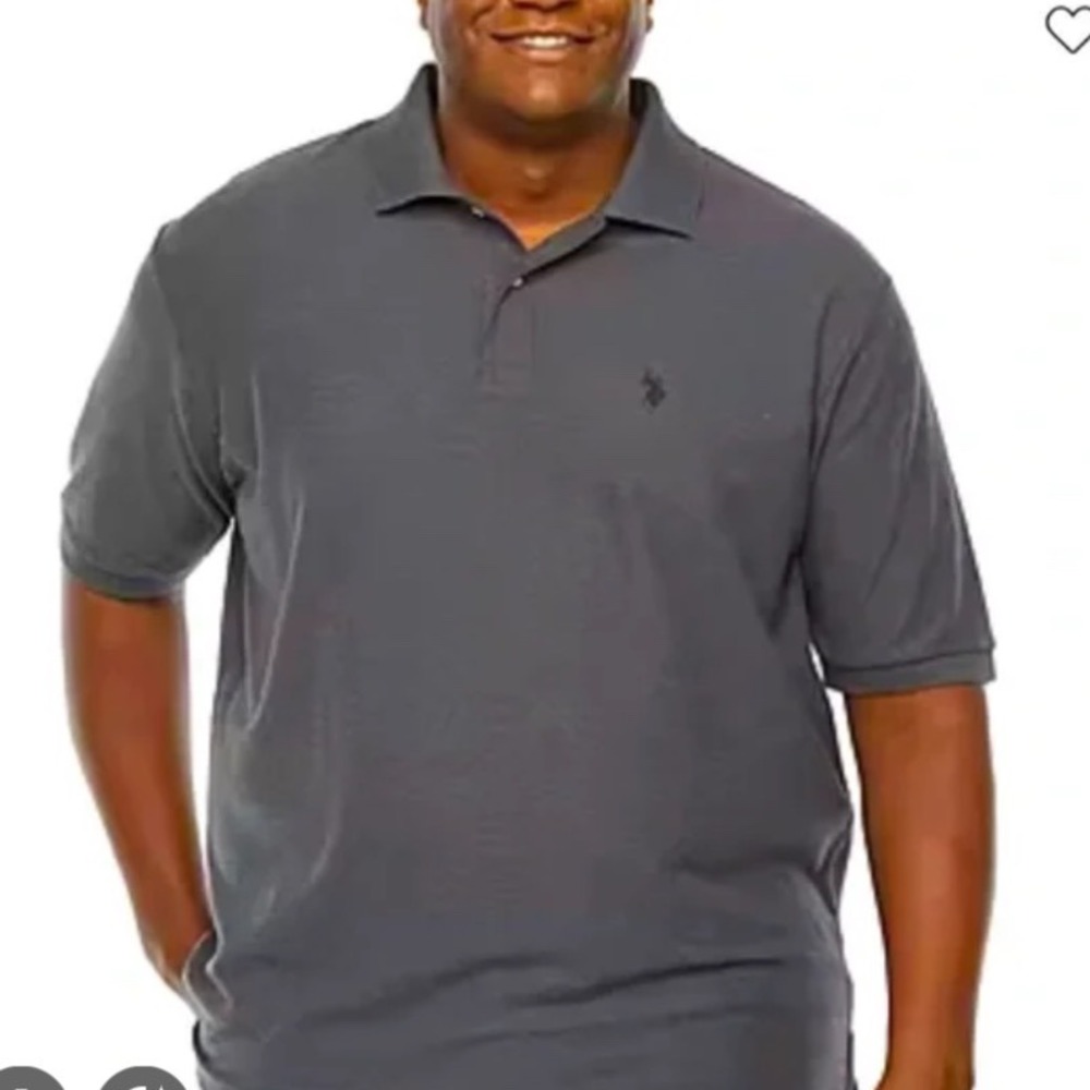 US Polo Assn Ultimate Pique Polo Shirt Charcoal Gray 2XL Big‎ Tall New With Tags